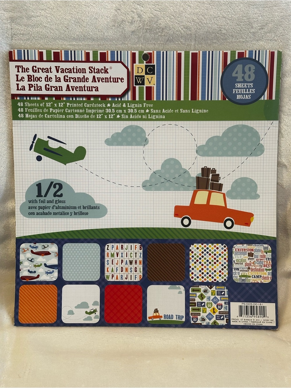 DCWV 12 x 12 Paper Pad The Great Vacation Stack 48 Sheets NEW Scrapbooking Craft